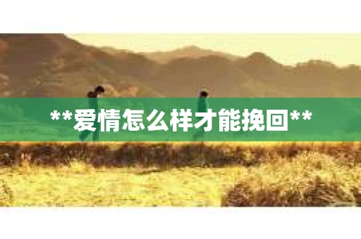 **爱情怎么样才能挽回**