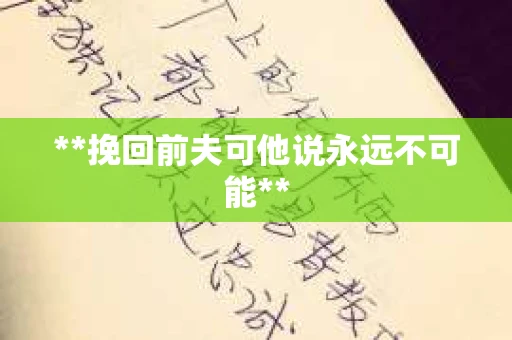 **挽回前夫可他说永远不可能**