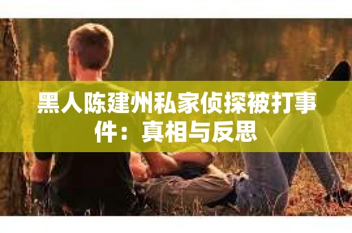 黑人陈建州私家侦探被打事件：真相与反思