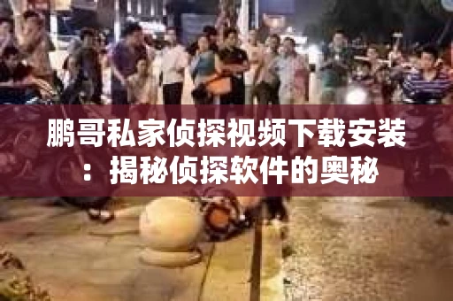 鹏哥私家侦探视频下载安装：揭秘侦探软件的奥秘