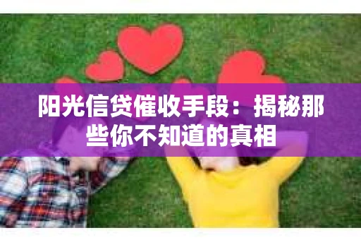 阳光信贷催收手段：揭秘那些你不知道的真相