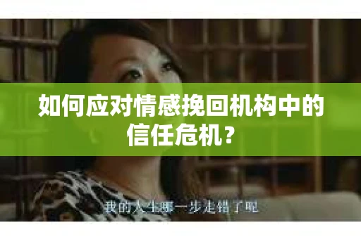 如何应对情感挽回机构中的信任危机？